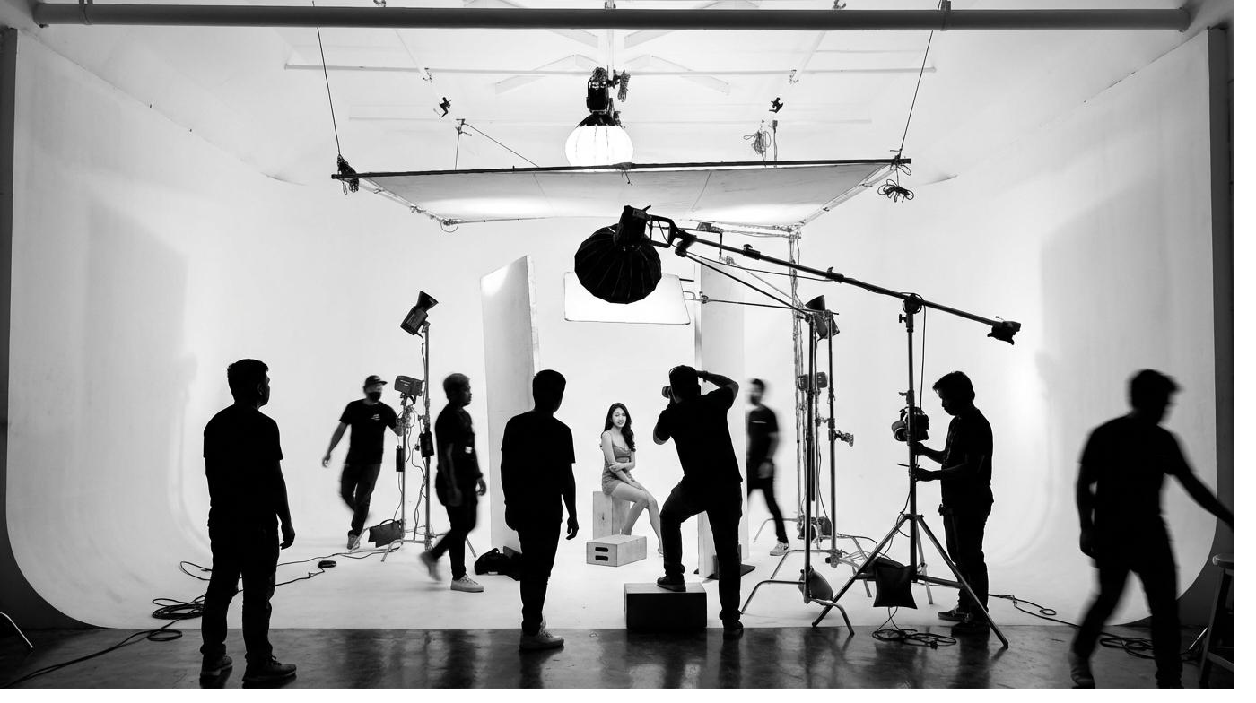 Full production crew shooting on the PioneerX Studios cyclorama, Pioneer Centre, Kapitolyo, Pasig